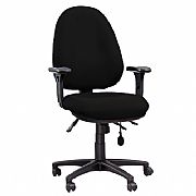 כסא משרדי גב נמוך מתכוונן בד שחור