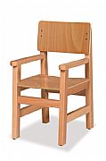 כסא גן רגל עץ + ידיות (פורניר)