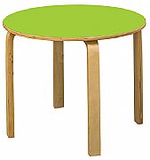 שולחן עגול רגל עץ  קוטר 60 פורמייקה צבעונית